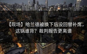 【现场】哈兰德被换下后没回替补席，这锅谁背？裁判报告更离谱