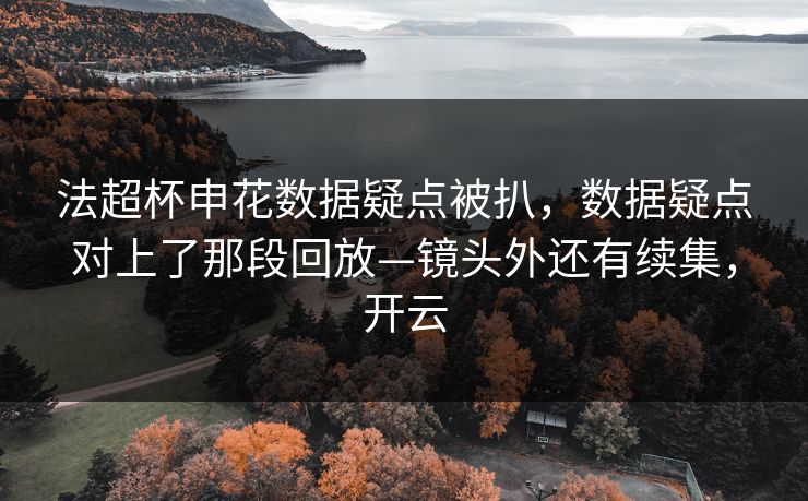 法超杯申花数据疑点被扒,数据疑点对上了那段回放—镜头外还有续集,开云 法超杯申花数据疑点被扒,数据疑点对上了那段回放—镜头外还有续集,开云