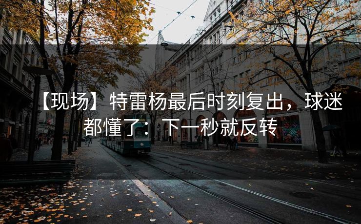 【现场】特雷杨最后时刻复出，球迷都懂了：下一秒就反转