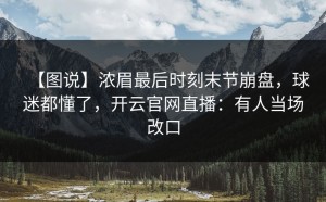 【图说】浓眉最后时刻末节崩盘，球迷都懂了，开云官网直播：有人当场改口