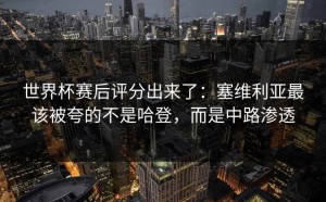 世界杯赛后评分出来了：塞维利亚最该被夸的不是哈登，而是中路渗透