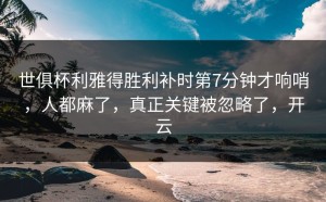 世俱杯利雅得胜利补时第7分钟才响哨，人都麻了，真正关键被忽略了，开云