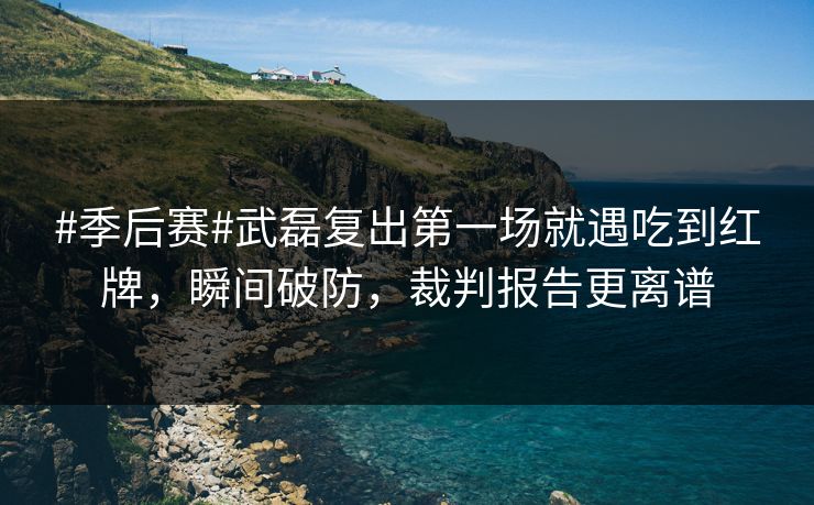 #季后赛#武磊复出第一场就遇吃到红牌，瞬间破防，裁判报告更离谱