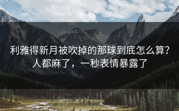 利雅得新月被吹掉的那球到底怎么算?人都麻了,一秒表情暴露了 利雅得新月被吹掉的那球到底怎么算?人都麻了,一秒表情暴露了