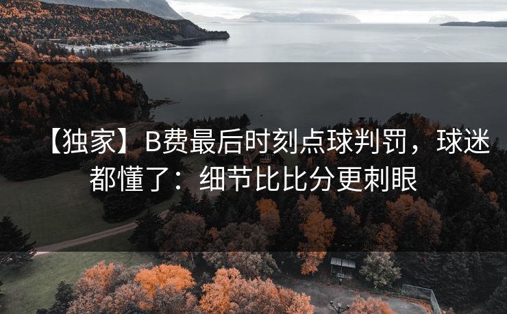 【独家】B费最后时刻点球判罚,球迷都懂了:细节比比分更刺眼 【独家】B费最后时刻点球判罚,球迷都懂了:细节比比分更刺眼